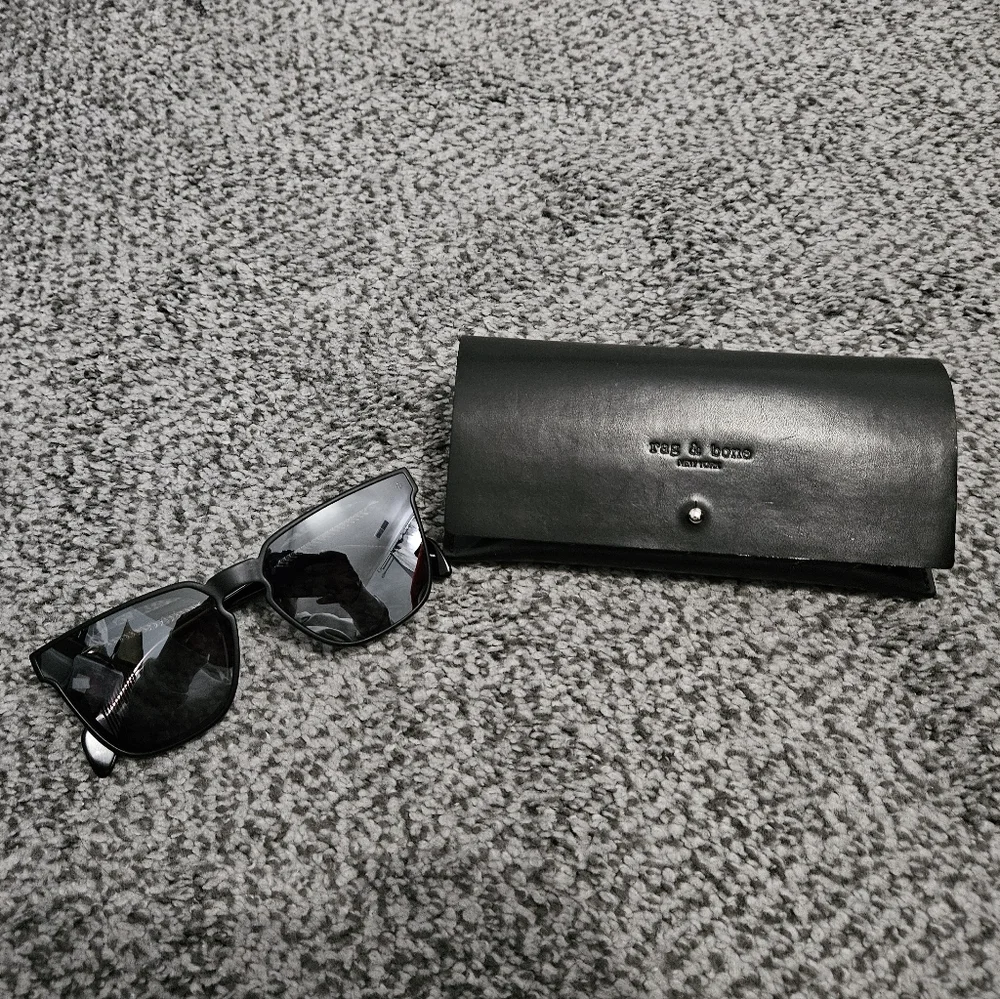 Rag & Bone Black and Silver Mirror Sunglasses